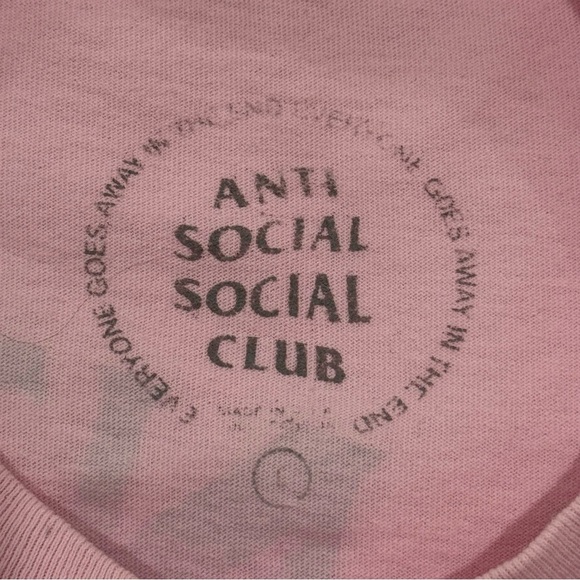 Anti Social Social Club Pair Of Dice Tee Shirt Humming Bird Light Pink Large - Picture 7 of 9